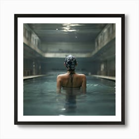 Woman In Swimming Pool 1 Art Print