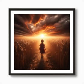 Child In The Wheat Field Art Print