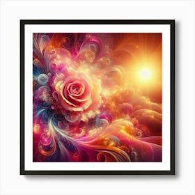 Fractal Rose Art Print