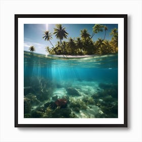 Underwater Tropical Island Art Print