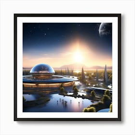 Futuristic City 160 Art Print