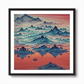 Asian Mountains Art Print