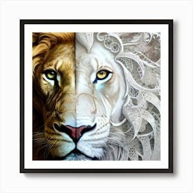 Two Lions 1 Art Print