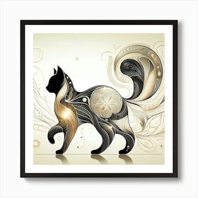 Feline Cat Creative Artwork Illustration 103 Art Print