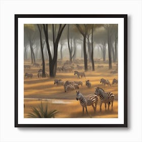 Zebras In The Wild Art Print