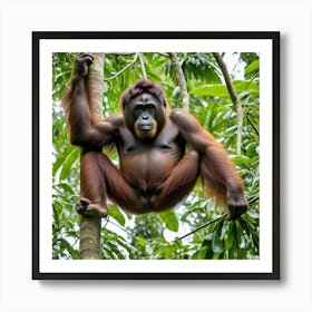 Orangutan Hanging In Tree 1 Art Print