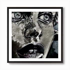 Black And White Portrait Of A Woman Art Print