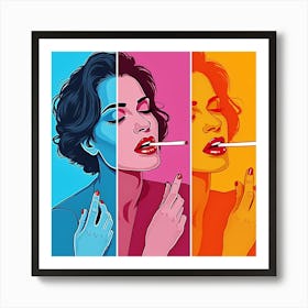 Woman Smoking A Cigarette 1 Art Print