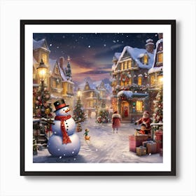 Christmas Village 18 Art Print