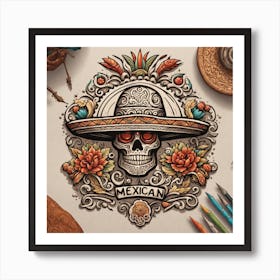 Mexican Skull 61 Art Print