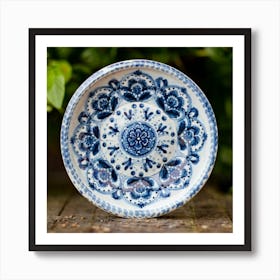 Blue And White Plate Art Print