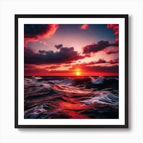 Sunset Over The Ocean 197 Art Print