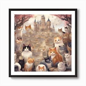 Kingdom of cats Art Print