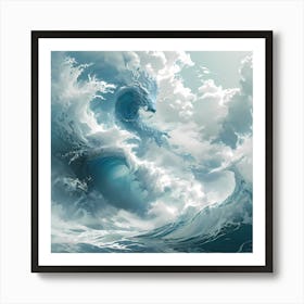 Dragon In The Ocean Art Print