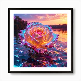 Rainbow Rose Art Print