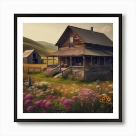 Farmhouse In The Countryside Art Print
