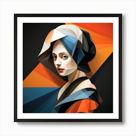 Geometric Dutch Woman 01 Art Print