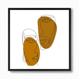 Portrait Of Two Faces Art Print