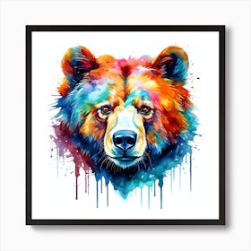 Colorful Bear Painting Art Print