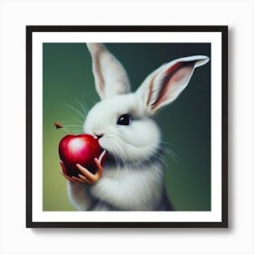 Rabbit Eating Apple 1 Art Print