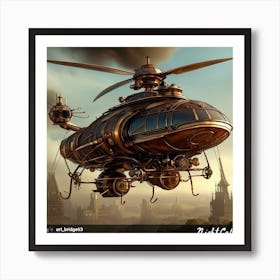 Steampunk Helicopter 1 Art Print