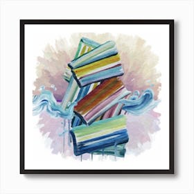 A group of paintings falling on top of each other 21 Art Print