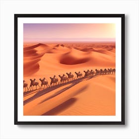 Camels In The Desert 53 Art Print