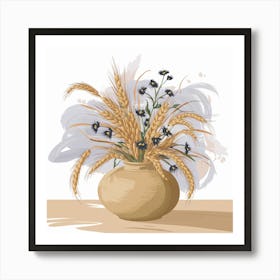 Flower Bouquet In A Vase Art Print