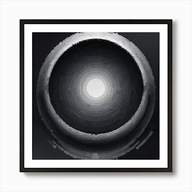 Circle On A Black Background Art Print