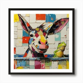 Donkey And Frog 1 Art Print