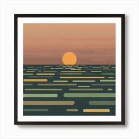 Sunset Over The Ocean 2 Art Print