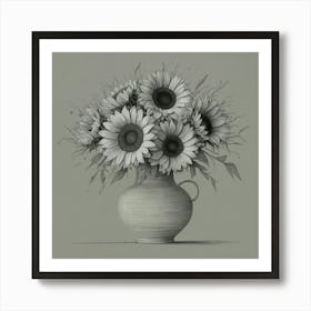 Sunflowers In A Vase Wall Print Art Print