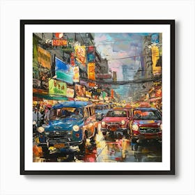 Street Scene In Bangkok Art Print