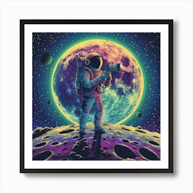 Photographer Astronaut On The Moon Art Print