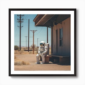 Astronaut In The Desert Art Print