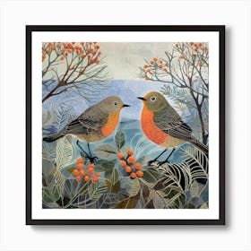 Bird In Nature Robin 10 Art Print