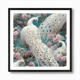 puissant pearlescent peacock Art Print