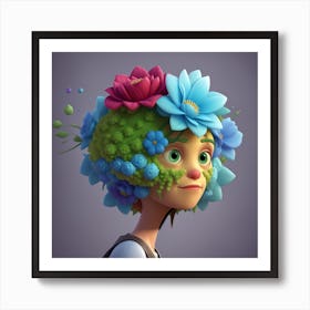 The blooming head. Art Print