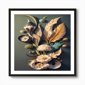 3d Flower Arrangement Art Print