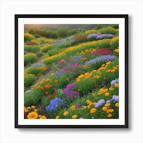 Wildflowers At Sunset 2 Art Print