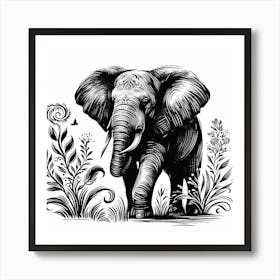 Illustration Elephant 4 Art Print