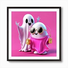 Ghosts In Pink Art Print