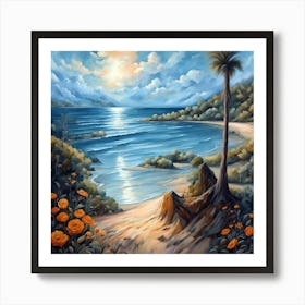 Sunset At The Beach Art Print