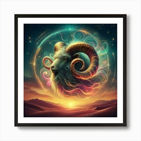 Ram Zodiac 4 Art Print