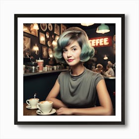 Woman In A Cafe 1 Art Print