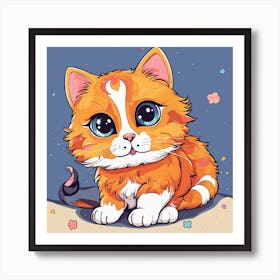 Cute Orange Cat Art Print
