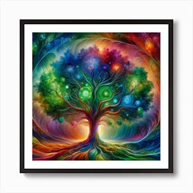 Prismatic Tree of life Art Print