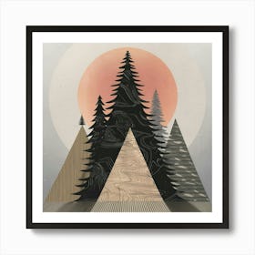 Pines In The Mountains Art Print