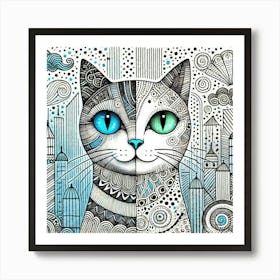 Sootwhisper City Cat Art Print