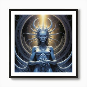 Papercut Illustration Cosmic Visionary Art Art Print